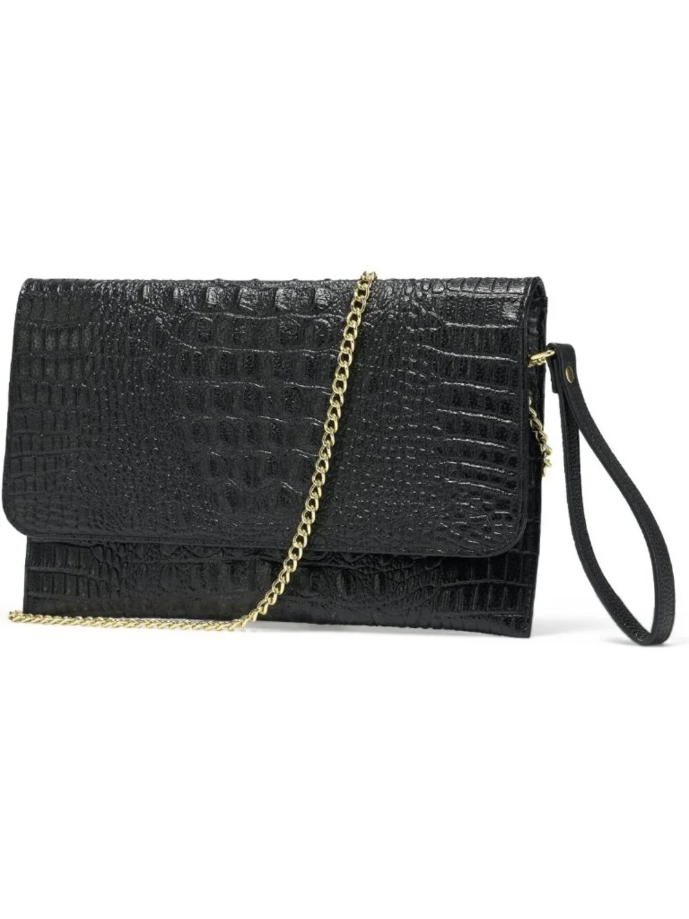 Elegant Crocodile Pattern Evening Clutch Wristlet Wallet for Women - Formal